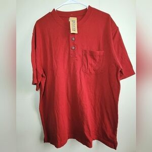NWT Men's Duluth Trading Co Longtail Short Sleeve Henley, Size Medium